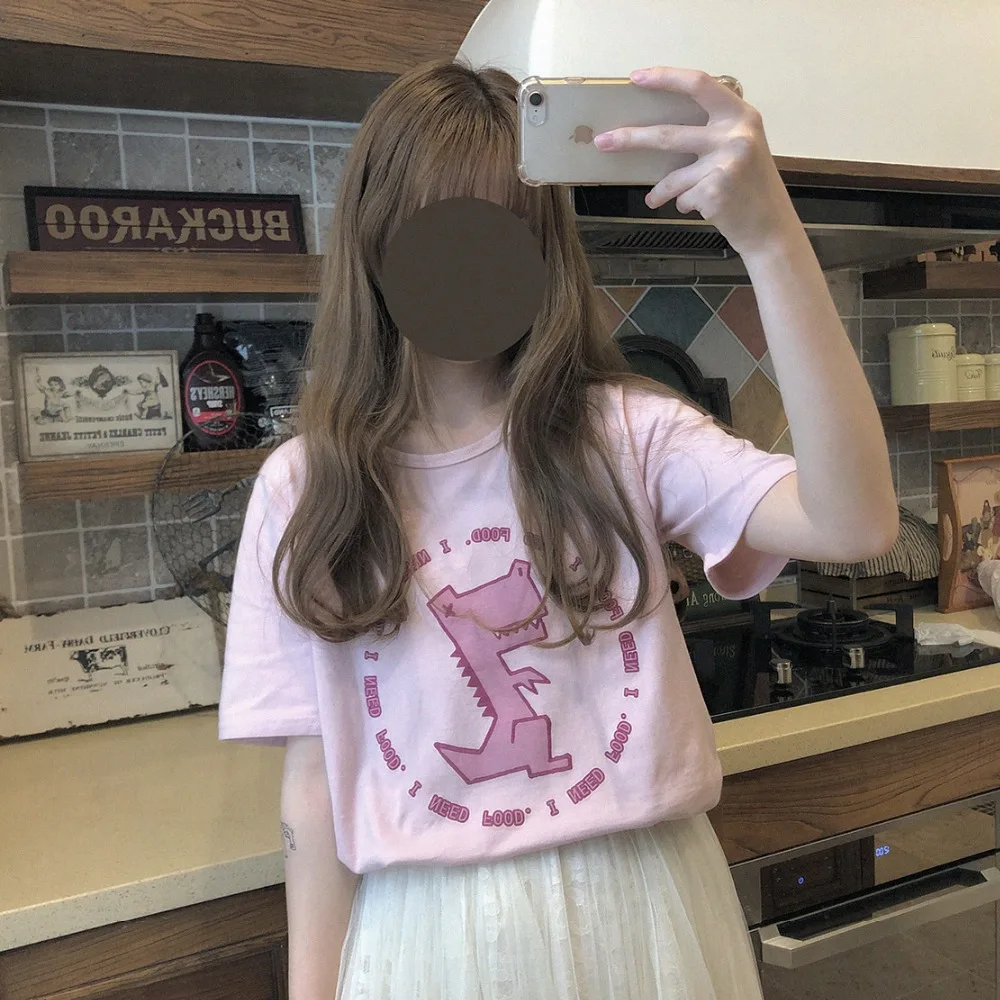 Ladies princess girl Woman Dinosaurs need pink T-shirts for food inner t thirt Tops for lolita wild joker t tbmf3
Ladies princess girl Woman Dinosaurs need pink T-shirts for food inner t thirt Tops for lolita wild joker t tbmf3