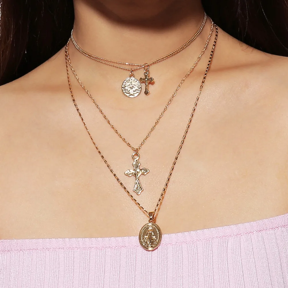 European USA style hyperbole fashion 4 layers chain tassel Jesus Cross pendant sexy clavicle chain Choker Necklace women jewelry
European USA style hyperbole fashion 4 layers chain tassel Jesus Cross pendant sexy clavicle chain Choker Necklace women jewelry