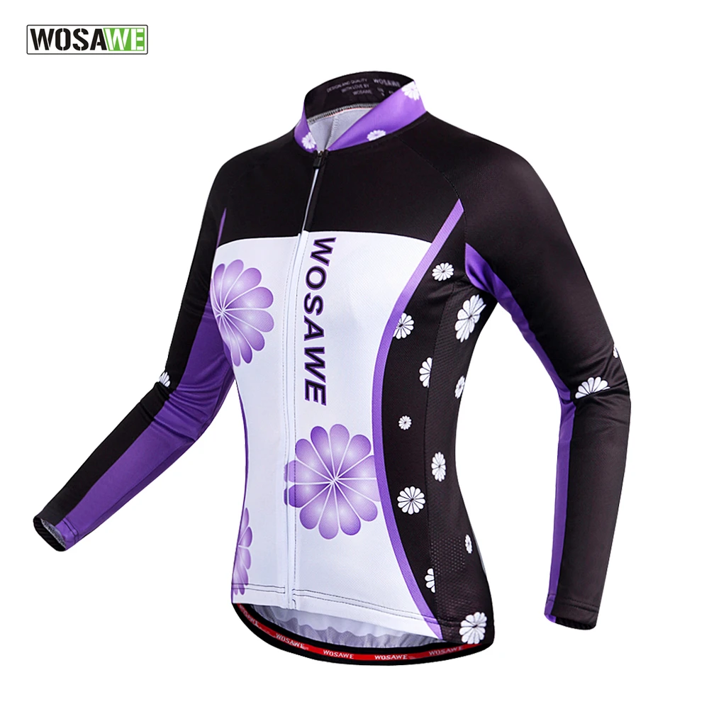 WOSAWE Women Cycling Jersey Full Sleeve Breathable MTB Shirts Flower Printed Colorful Racing Top for Spring Autumn Wear
WOSAWE Women Cycling Jersey Full Sleeve Breathable MTB Shirts Flower Printed Colorful Racing Top for Spring Autumn Wear