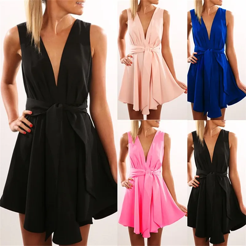 2019 Hot Sales New Fashion Women Sexy V Neck Backless Solid Waist Swing Beach Party Mini Dress High Quality Comfortable
2019 Hot Sales New Fashion Women Sexy V Neck Backless Solid Waist Swing Beach Party Mini Dress High Quality Comfortable