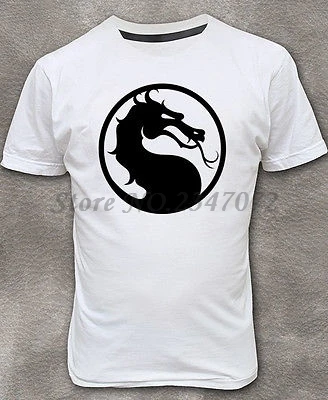 Мужская футболка Mortal Kombat Dragon белая хлопковая новая Размеры M L XL | одежда