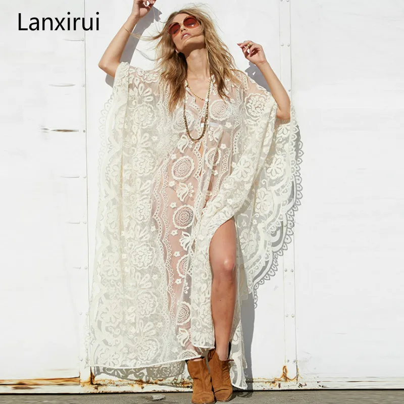 Tunics Women Big Size Sexy See Through Blouses Shirt Floor Length Hollow Out Lace Crochet Maxi Kimono Cardigan Beach
Tunics Women Big Size Sexy See Through Blouses Shirt Floor Length Hollow Out Lace Crochet Maxi Kimono Cardigan Beach