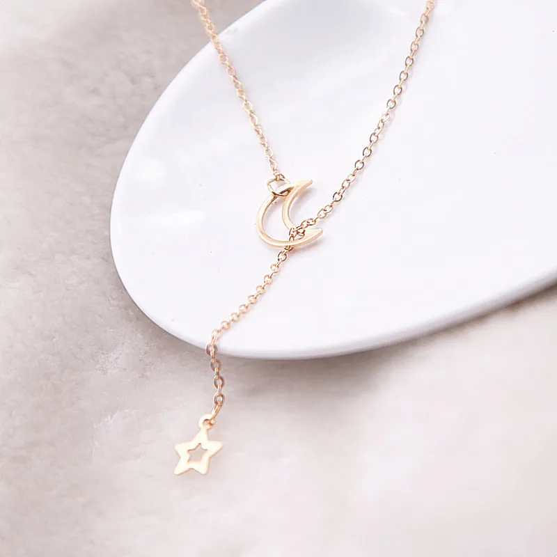 Moon Star Chain Necklace Fashion jewelry 2018 gold color long pendant simple necklace for women girl bijoux gift free shipping
Moon Star Chain Necklace Fashion jewelry 2018 gold color long pendant simple necklace for women girl bijoux gift free shipping