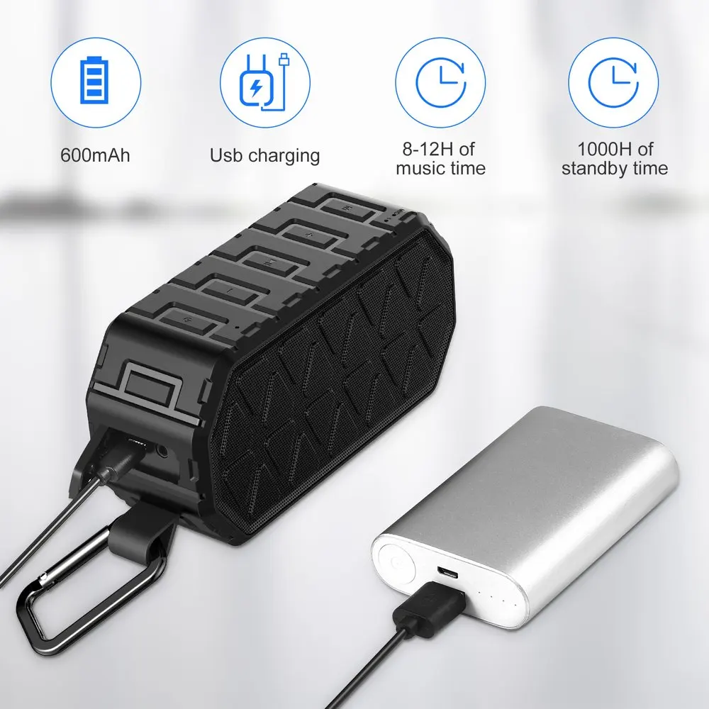 Outdoor Rugged Portable Hifi Wireless Bluetooth V4.2 Speaker with Enhanced Bass Waterproof IPX6 with 5W Dual-Driver
Outdoor Rugged Portable Hifi Wireless Bluetooth V4.2 Speaker with Enhanced Bass Waterproof IPX6 with 5W Dual-Driver