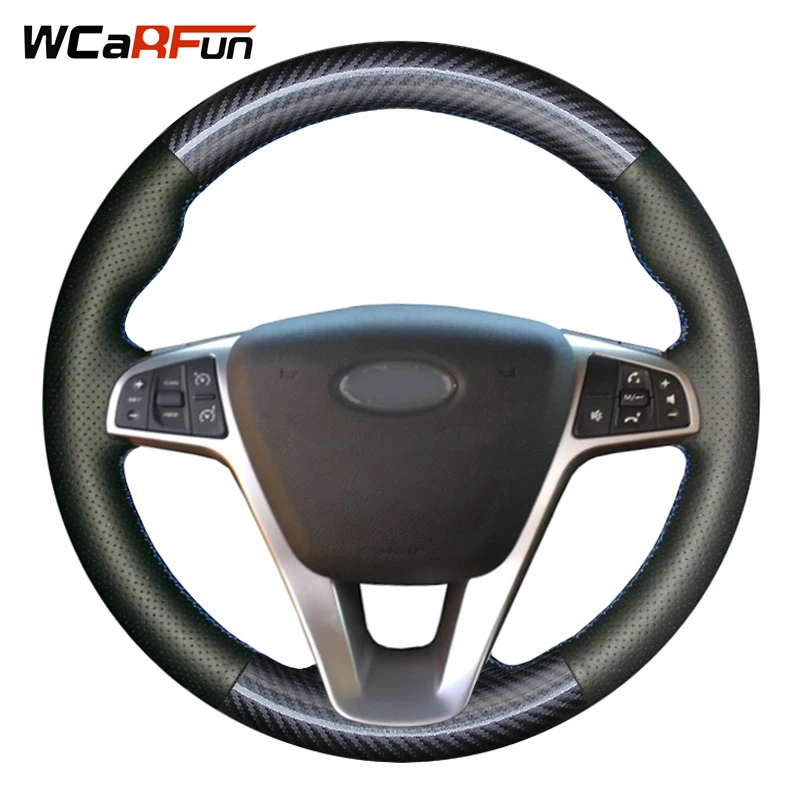 WCaRFun Black Artificial Leather Carbon fiber leather DIY Hand-stitched Car Steering Wheel Cover for Lada Vesta 2015 2016 2017
WCaRFun Black Artificial Leather Carbon fiber leather DIY Hand-stitched Car Steering Wheel Cover for Lada Vesta 2015 2016 2017