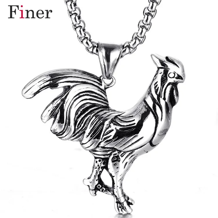 Wholesale Unisex Fashion Antique Silver Plated Color Stainless Steel Pride Cock Shape Pendant Necklace For Birthday Gift 
Wholesale Unisex Fashion Antique Silver Plated Color Stainless Steel Pride Cock Shape Pendant Necklace For Birthday Gift