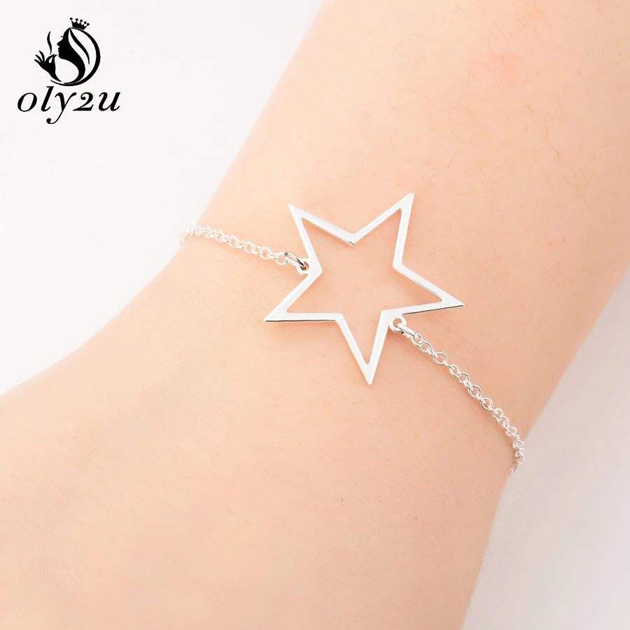 Oly2u Silver Star Charm Bracelet for Women Stainless Steel Adjustable Link Chain Bracelets & Bangles pulseras mujer moda 2019
Oly2u Silver Star Charm Bracelet for Women Stainless Steel Adjustable Link Chain Bracelets & Bangles pulseras mujer moda 2019