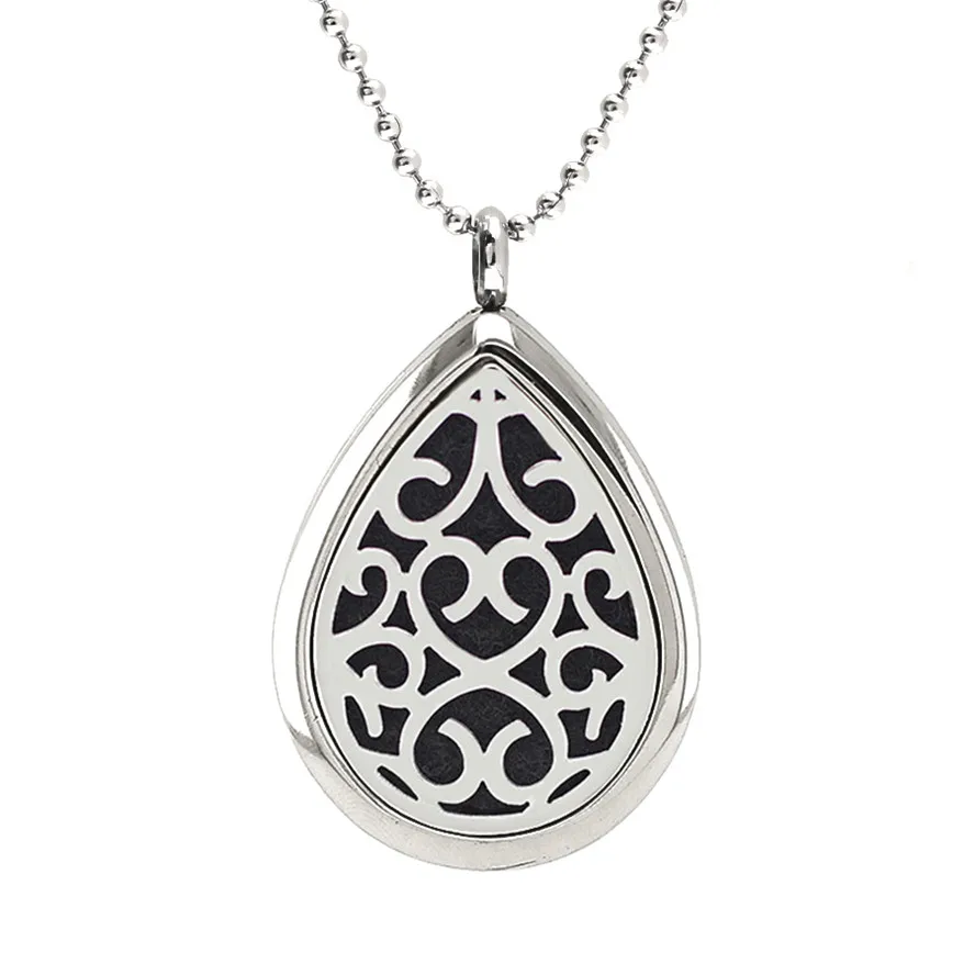 316L Stainless Steel Teardrop Necklace Aromatherapy Oil Diffuser Necklace Pendant for Women with 10 pads
316L Stainless Steel Teardrop Necklace Aromatherapy Oil Diffuser Necklace Pendant for Women with 10 pads