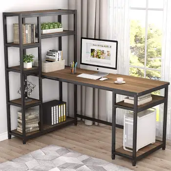 67" Large Computer Desk with 9 Storage Shelves Study Table Writing Desk Rustic Workstation with Hutch Bookshelf for Home Office
67" Large Computer Desk with 9 Storage Shelves Study Table Writing Desk Rustic Workstation with Hutch Bookshelf for Home Office