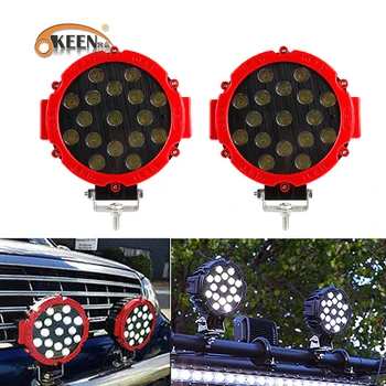 

OKEEN 2pcs 51w LED Work Light Spot Beam Driving lights for offroad Truck Tractor ATV SUV UAZ Auto 4WD 4x4 Ramp 12V 24V Car Lamp