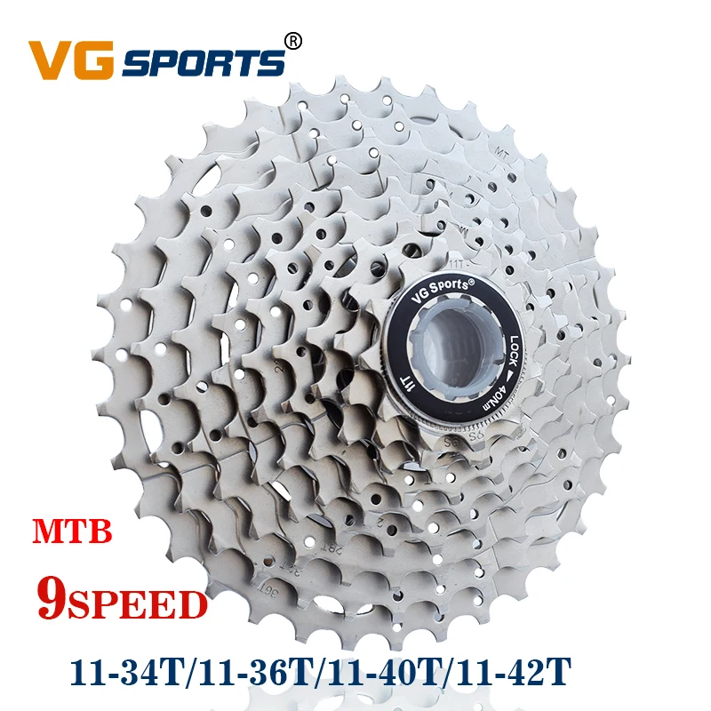 

VG sports 9 speed 11-42T 40T ultralight MTB cassette bicycle freewheel sprocket cdg 9S mountain bike freewheel 11-34T 36T 362g