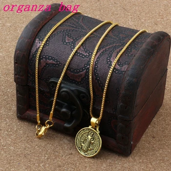 10pcs / lot Ancient gold Saint Benedict Medal Religious Charms Pendant Necklaces 24 inches Chains A-179d
10pcs / lot Ancient gold Saint Benedict Medal Religious Charms Pendant Necklaces 24 inches Chains A-179d