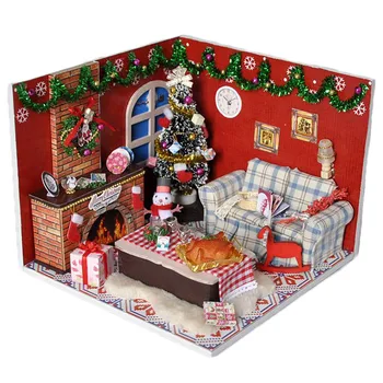 Wooden Dollhouse Furniture Kits LED Light Miniature Christmas Room DIY Dolls House Puzzle Toy Xmas Gift 
Wooden Dollhouse Furniture Kits LED Light Miniature Christmas Room DIY Dolls House Puzzle Toy Xmas Gift