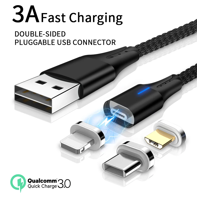 3A Magnetic Cable LED Micro USB Type C QC3.0 Fast Charging Data Cable For iPhone XS MAX XR 8 7 Plus SAMSUNG S10+S9 For XIAOMI
3A Magnetic Cable LED Micro USB Type C QC3.0 Fast Charging Data Cable For iPhone XS MAX XR 8 7 Plus SAMSUNG S10+S9 For XIAOMI
