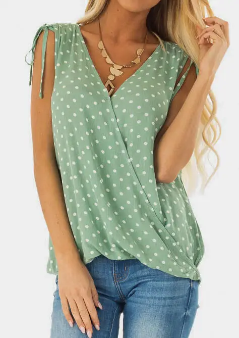 Fashion Sleeveless Tees Women 2019 Summer Tank Tops Polka Dot V-neck Tank Female Tee Casual Chiffon Tanks mujer
Fashion Sleeveless Tees Women 2019 Summer Tank Tops Polka Dot V-neck Tank Female Tee Casual Chiffon Tanks mujer
