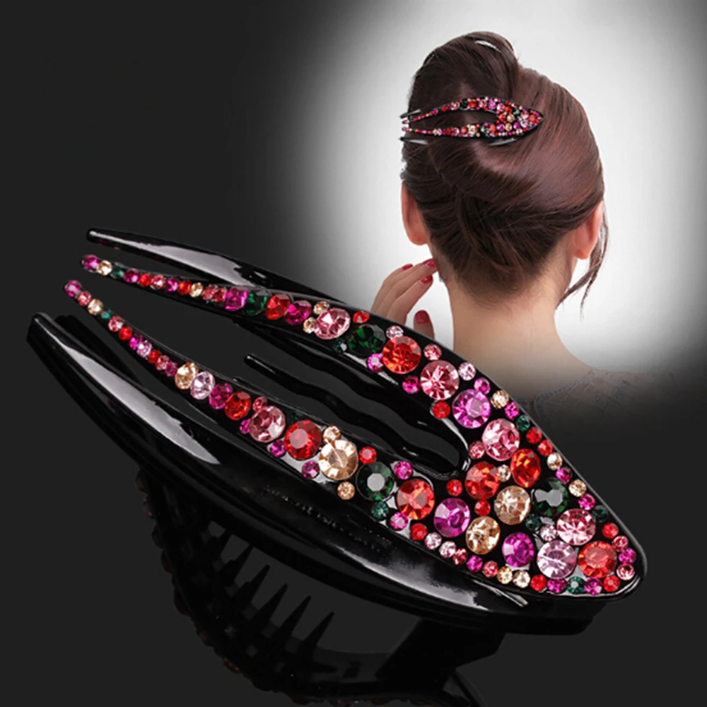 

1 PC Korean Rhinestone Hairpin Women Hairclip Top Side Duckbill Clip Girls Hairpins Barrette Hairgrip Bobby Pin Hair Accessories