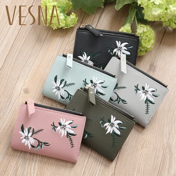 Women Wallet Leather Zipper Flowers Embroidered Ladies Fashion Purses Mini Bag Women PU Leather Coin Purse Card Holder Wallets
Women Wallet Leather Zipper Flowers Embroidered Ladies Fashion Purses Mini Bag Women PU Leather Coin Purse Card Holder Wallets