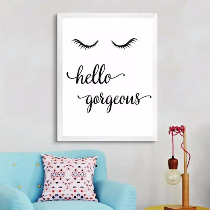 Nordic Black & White Simple Hello Eyelashes citation art Poster Oil Spray Painting for Bar Hotel Coffee decor wall picture home
Nordic Black & White Simple Hello Eyelashes citation art Poster Oil Spray Painting for Bar Hotel Coffee decor wall picture home