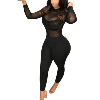 Transparent Mesh Women Jumpsuits Sequined Long Sleeve Patchwork Zipper Jumpsuit Romper Nightclub Sexy Jumpsuits Overalls
Transparent Mesh Women Jumpsuits Sequined Long Sleeve Patchwork Zipper Jumpsuit Romper Nightclub Sexy Jumpsuits Overalls