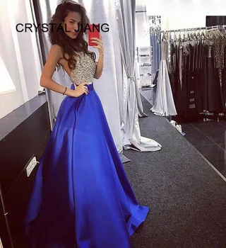 New Arrival 2019 Sexy Evening Dresses Custom made A Line Halter Heavy Beaded Royal Blue Satin Formal Long Evening Gown
New Arrival 2019 Sexy Evening Dresses Custom made A Line Halter Heavy Beaded Royal Blue Satin Formal Long Evening Gown