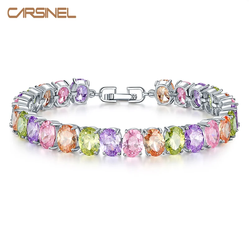 CARSINEL Brand luxury 6 Color 18cm Chain Link Bracelet AAA Zircon CZ Colorful Bracelets for Women Wedding Jewelry Gift BR0166
CARSINEL Brand luxury 6 Color 18cm Chain Link Bracelet AAA Zircon CZ Colorful Bracelets for Women Wedding Jewelry Gift BR0166