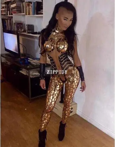 Fashion Sexy Gold Sequins Bright Evening Outfit Party Glisten Crystals Bodysuit Costume One-piece Designed Stage
Fashion Sexy Gold Sequins Bright Evening Outfit Party Glisten Crystals Bodysuit Costume One-piece Designed Stage