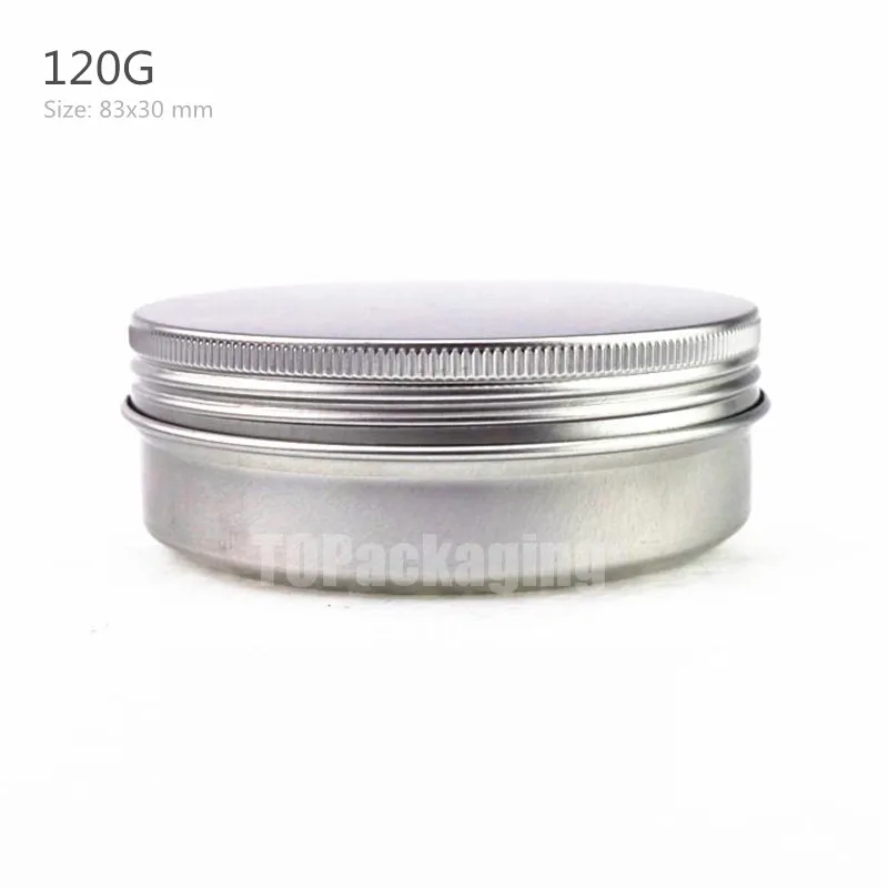 

120G x 50 Aluminum Jar,screw cap Empty cosmetic container cream jar sample makeup tin 120ml lip balm metal pot Nail art cans