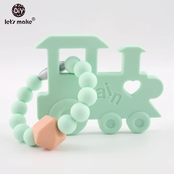 Let's Make 1pc Mint Cartoon Train Pendant Food Grade SIilicone Teether Bracelet Chewing Beads Nurse Gift BPA Free Baby Teether
Let's Make 1pc Mint Cartoon Train Pendant Food Grade SIilicone Teether Bracelet Chewing Beads Nurse Gift BPA Free Baby Teether