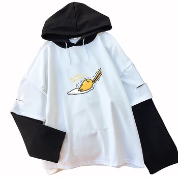 Autumn Splicing Hoodies Sweatshirt Women Fashion Lovely Gudetama Printed Long Sleeve Loose Raglan Harajuku Kawaii Cartoon Hooded
Autumn Splicing Hoodies Sweatshirt Women Fashion Lovely Gudetama Printed Long Sleeve Loose Raglan Harajuku Kawaii Cartoon Hooded