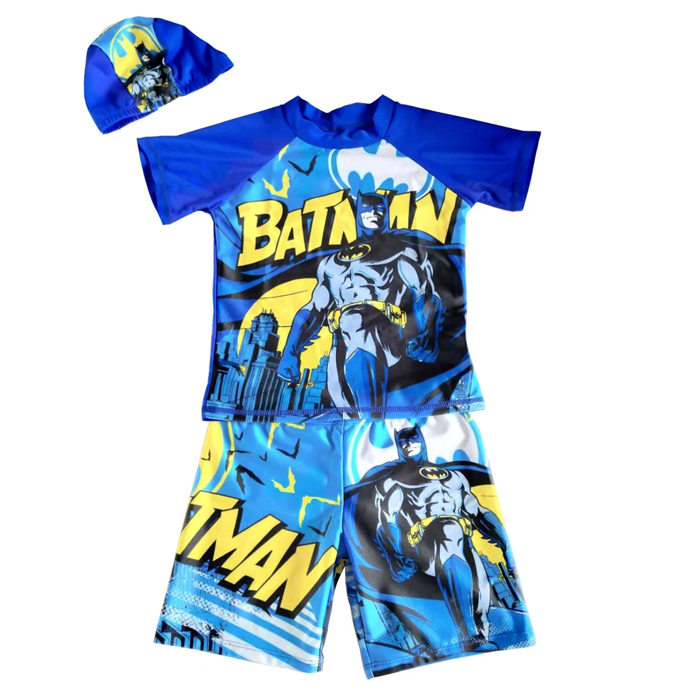 Kid Boys Short Sleeve UV Sun Protection Rash Guards Swimsuit With Hat Swimming Cap Children Knee Swimwear Batman Shirt Beachwear
Kid Boys Short Sleeve UV Sun Protection Rash Guards Swimsuit With Hat Swimming Cap Children Knee Swimwear Batman Shirt Beachwear