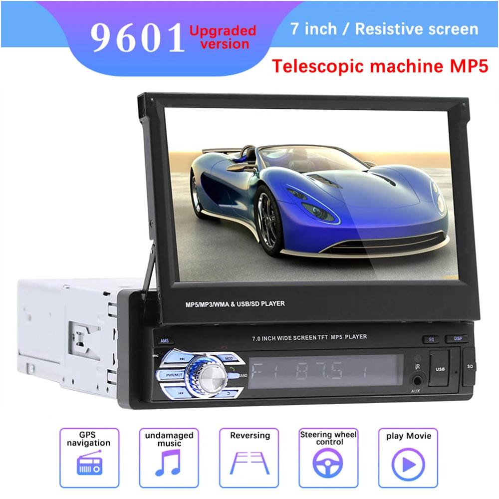 9601 7" HD Touch Screen Universal Car Bluetooth MP4 MP5 Player Navigation FM Radio U Disk/AUX/SD Card Playback Rearview Mirror
9601 7" HD Touch Screen Universal Car Bluetooth MP4 MP5 Player Navigation FM Radio U Disk/AUX/SD Card Playback Rearview Mirror