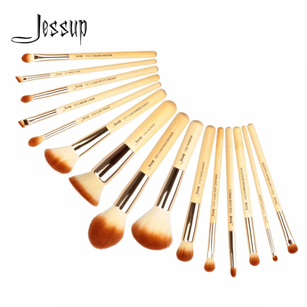 Jessup Brand 15pcs Beauty Bamboo Professional Makeup Brushes Set Pincel maquiagem Foundation Powder Definer Shader Liner
Jessup Brand 15pcs Beauty Bamboo Professional Makeup Brushes Set Pincel maquiagem Foundation Powder Definer Shader Liner