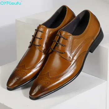 QYFCIOUFU Brand Brogue Shoes Pointed Toe Business Dress Shoes Men Retro Patent Genuine Leather Oxford Shoes For Men US 11.5
QYFCIOUFU Brand Brogue Shoes Pointed Toe Business Dress Shoes Men Retro Patent Genuine Leather Oxford Shoes For Men US 11.5
