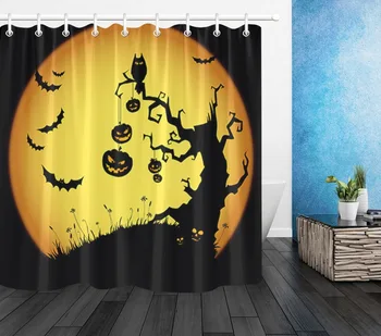 72'' Yellow Moon Pumpkin Lamps Hang From Tree Halloween Bathroom Waterproof Fabric Shower Curtain 12 Hooks Bath Accessory Sets
72'' Yellow Moon Pumpkin Lamps Hang From Tree Halloween Bathroom Waterproof Fabric Shower Curtain 12 Hooks Bath Accessory Sets