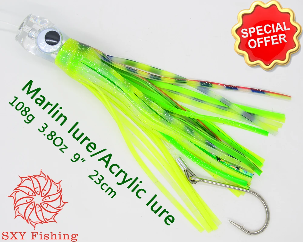 SXY FISHING Acrylic Lure Trolling Lure Trolling Bait 3.8OZ Deep sea fishing Octopus lure Boat fishing Lure Multicolor
SXY FISHING Acrylic Lure Trolling Lure Trolling Bait 3.8OZ Deep sea fishing Octopus lure Boat fishing Lure Multicolor
