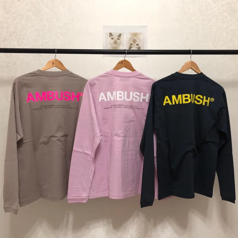 Long Sleeve AMBUSH T-shirt 2019 New Summer Autumn Men Women Casual AMBUSH T-shirts 3 Colors Better Quality AMBUSH Logo Print
Long Sleeve AMBUSH T-shirt 2019 New Summer Autumn Men Women Casual AMBUSH T-shirts 3 Colors Better Quality AMBUSH Logo Print