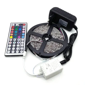 LED Strip Light 5050 RGB 5M 300 LED Non-Waterproof Flexible Strip Light Set + 44Keys Remote Controller + 12V 3A Power Adapter
LED Strip Light 5050 RGB 5M 300 LED Non-Waterproof Flexible Strip Light Set + 44Keys Remote Controller + 12V 3A Power Adapter