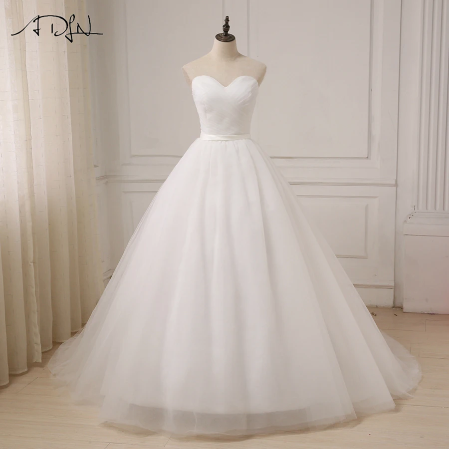 ADLN Cheap Wedding Dress Top Pleats Sweetheart A-line Tulle Bridal Wedding Gowns Sweep Train Back Customized Plus Size
ADLN Cheap Wedding Dress Top Pleats Sweetheart A-line Tulle Bridal Wedding Gowns Sweep Train Back Customized Plus Size