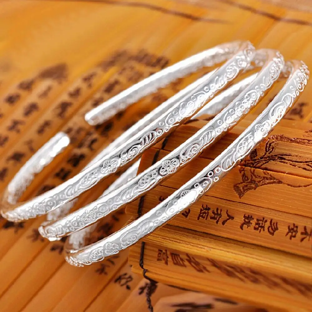Women Fashion Silver Plated Flower Engraved Open Bangle Bracelet Jewelry Gift hot
Women Fashion Silver Plated Flower Engraved Open Bangle Bracelet Jewelry Gift hot