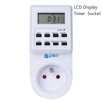 OPT-002 France Electronic Digital Timer Switch Plug Kitchen Timer Outlet 230V 50HZ 7 Day 12/24 Hour Programmable Timing Socket
OPT-002 France Electronic Digital Timer Switch Plug Kitchen Timer Outlet 230V 50HZ 7 Day 12/24 Hour Programmable Timing Socket