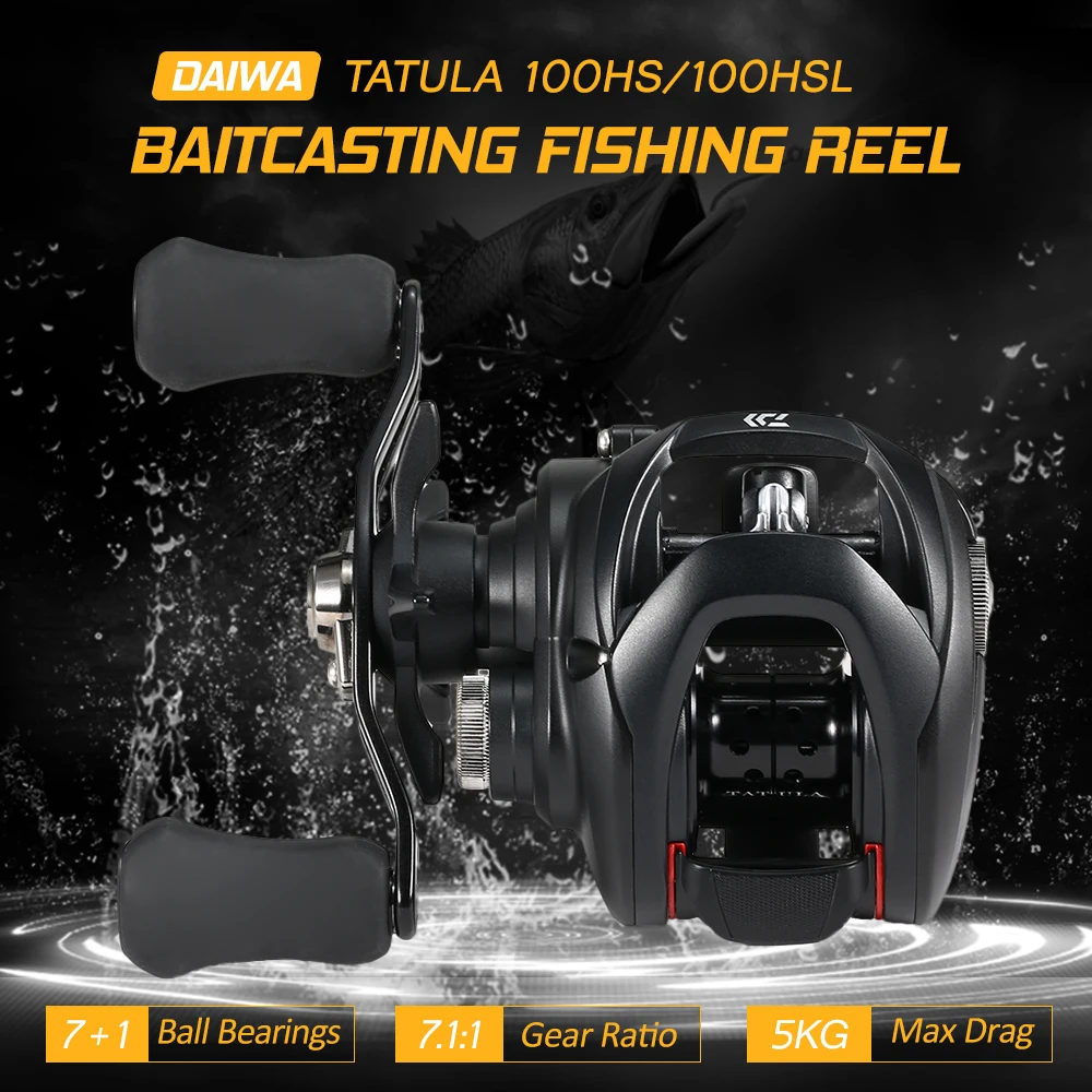DAIWA TATULA 100HS/100HSL Baitcasting Fishing Reel 7+1BB 7.1:1 Baitcast Carp Fishing Reel Tackle
DAIWA TATULA 100HS/100HSL Baitcasting Fishing Reel 7+1BB 7.1:1 Baitcast Carp Fishing Reel Tackle