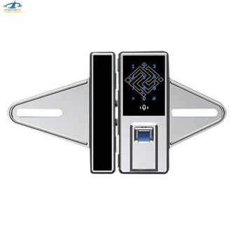 HFSECURITY Single Door Glass Fingerprint Door Lock Sliding Password Door Locks