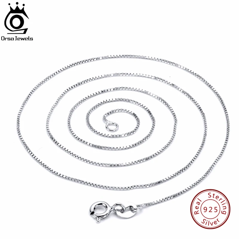 ORSA JEWELS Real 925 Sterling Silver Box Chain Lead & Nickel Free Fashion Spring-ring-clasps 45cm Silver Chains SC07
ORSA JEWELS Real 925 Sterling Silver Box Chain Lead & Nickel Free Fashion Spring-ring-clasps 45cm Silver Chains SC07