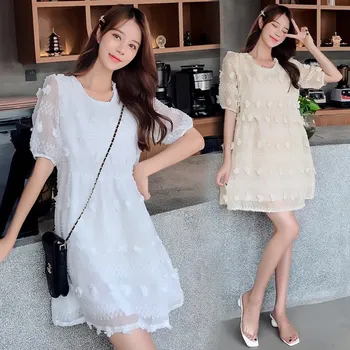 Summer pregnant women cotton chiffon jacquard dress short-sleeved Korean version A word large size fashion pregnancy skirt
Summer pregnant women cotton chiffon jacquard dress short-sleeved Korean version A word large size fashion pregnancy skirt