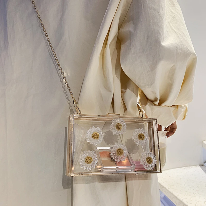 HOT On INS Acrylic Transparent Handbag 2019 Summer New Wave Fashion One Shoulder Slung Box Bag Flower Chain Small Square Bag
HOT On INS Acrylic Transparent Handbag 2019 Summer New Wave Fashion One Shoulder Slung Box Bag Flower Chain Small Square Bag