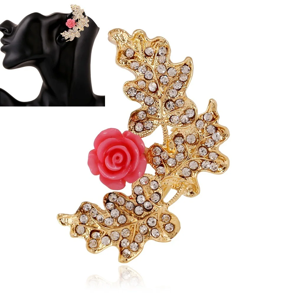 Fashion Gold Color Luxury Rhinestone Leaves Flowers Ear Cuff Earrings For Women Statement Clip Earrings Pendientes Mujer 1pcs
Fashion Gold Color Luxury Rhinestone Leaves Flowers Ear Cuff Earrings For Women Statement Clip Earrings Pendientes Mujer 1pcs