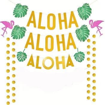 Hawaiian Banner ALOHA Hanging Palm Leaf Garland Flamingo Birthday Party Decoration Beach Summer Tropical Wedding decor supplies
Hawaiian Banner ALOHA Hanging Palm Leaf Garland Flamingo Birthday Party Decoration Beach Summer Tropical Wedding decor supplies
