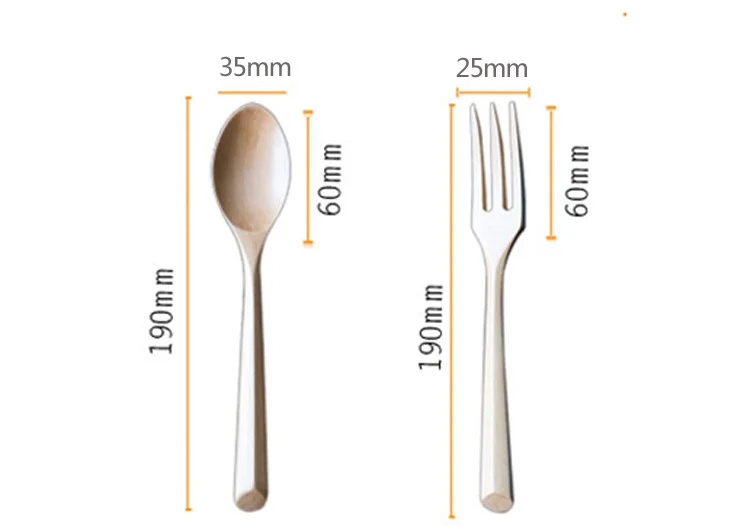 Set of 2 Dinnerware Set Wooden Dinner Fork Coffee TeaSpoon Salad Fruit Fork Desert Scoop Natural Wood Cutlery Tableware Set (8)