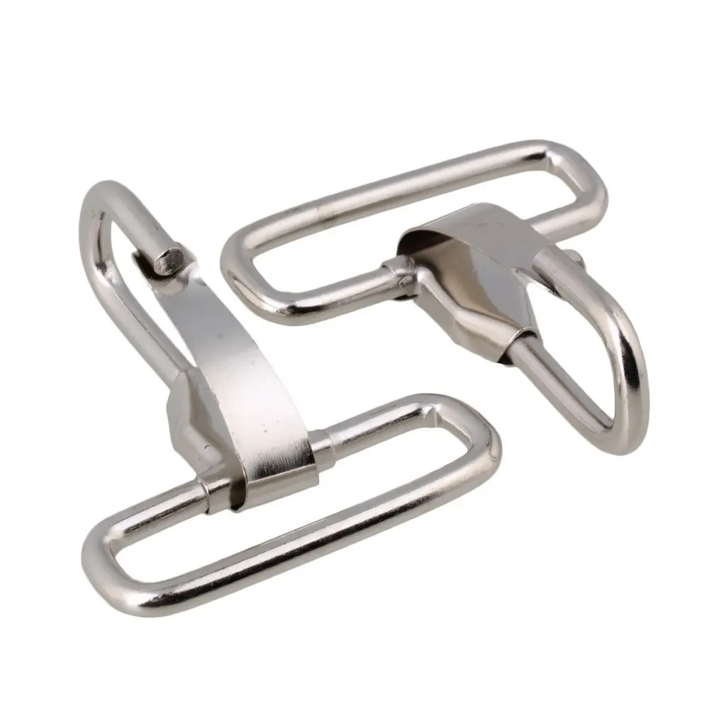 10Pcs 5cm Inner Dia Silver Iron Chrome Plated Fixed Snap Hook Keychain Ring Hanging