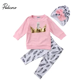 Newborn Baby Girls Clothes Sets Long Sleeve T-shirt Tops Print Pants Hat 3pcs Cotton Outfits Clothing Set
Newborn Baby Girls Clothes Sets Long Sleeve T-shirt Tops Print Pants Hat 3pcs Cotton Outfits Clothing Set